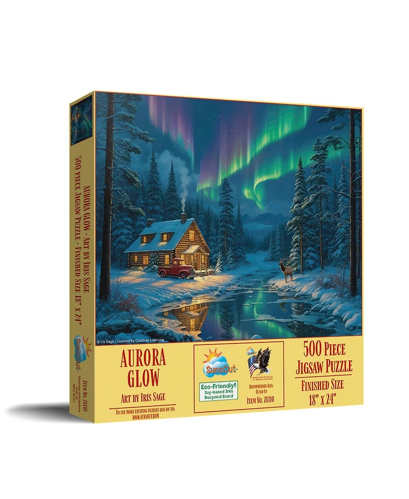 SunsOut Aurora Glow 500-Piece Jigsaw Puzzle, Ages 15+