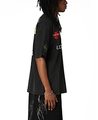 Loiter Men's Racing Oversized Graphic Faded-Wash T-Shirt