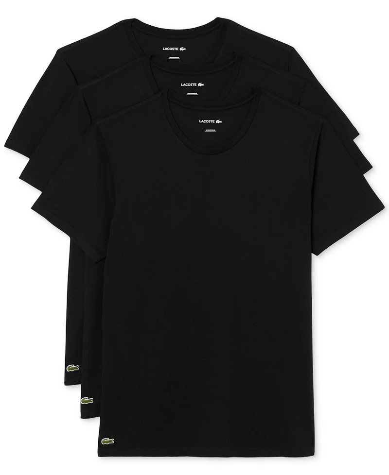 Lacoste Men's 3-Pack Regular Fit Crewneck Undershirts