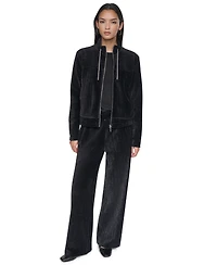 Dkny Women's Wide-Leg Velvet Pull-On Pants