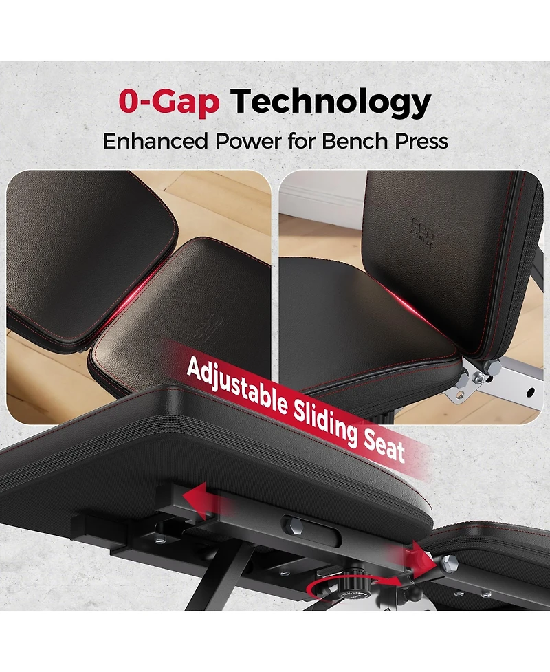 Fed Fitness Flybird WB14 Foldable Weight Bench, 1000 Lbs Heavy Duty Adjustable Workout Bench for Home Gym
