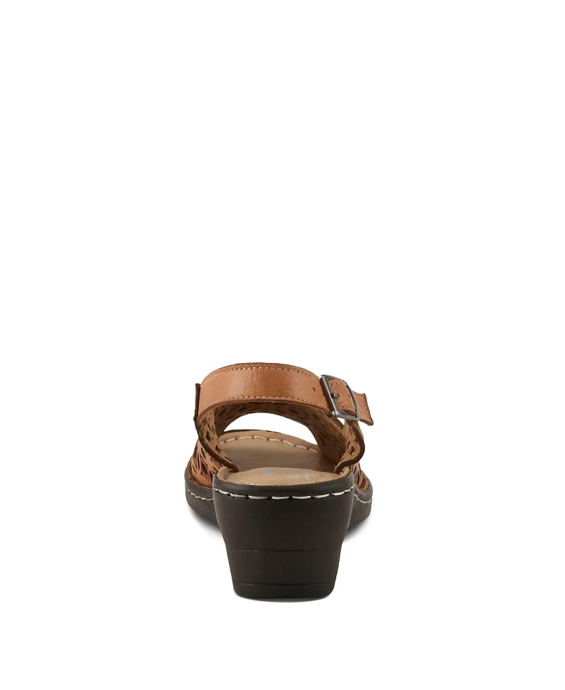 Spring Step Women's Belizana Slingback Wedge with Laser-Cut Detail