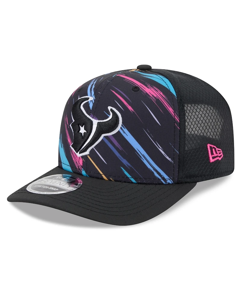 New Era Men's Black Houston Texans 2026 Nfl Cruical Catch 9SEVENTY Adjustable Trucker Hat