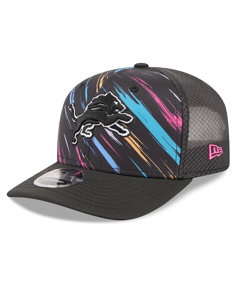 New Era Men's Black Detroit Lions 2026 Nfl Cruical Catch 9SEVENTY Adjustable Trucker Hat