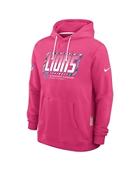 Nike Men's Pink Detroit Lions 2026 Nfl Cruical Catch Sideline Dri-Fit Pullover Hoodie