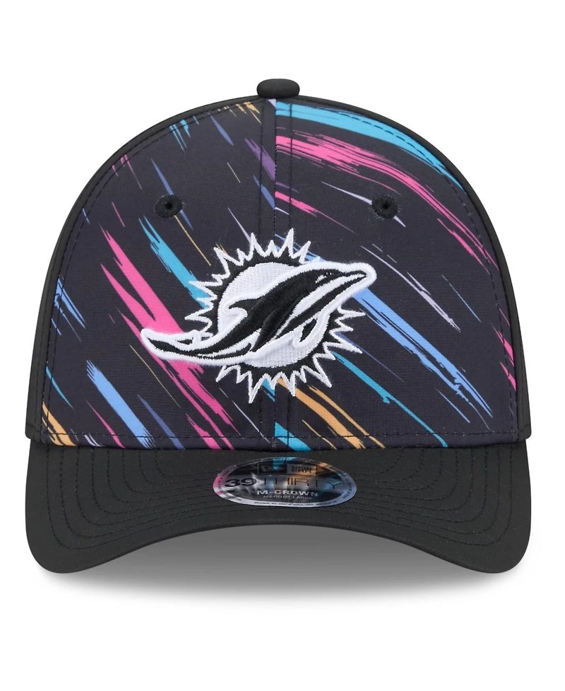 New Era Men's Black Miami Dolphins 2026 Nfl Cruical Catch 39THIRTY M-Crown Stretch Hat