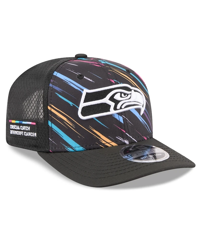 New Era Men's Black Seattle Seahawks 2026 Nfl Cruical Catch 9SEVENTY Adjustable Trucker Hat