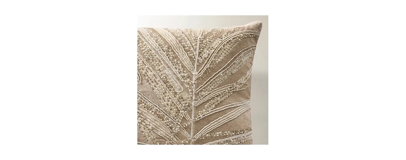 Z Gallerie Frond Embroidered Bead Pillow 20"