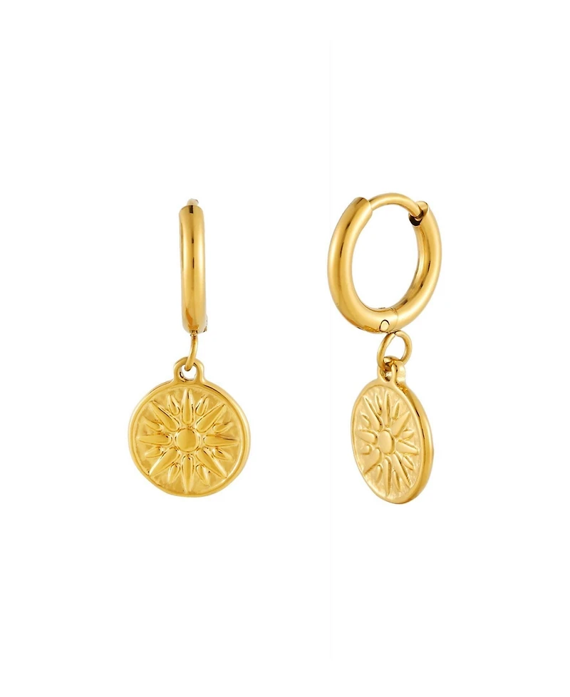 Atolea Gold-Tone Golden Sun Drop-Hoop Earrings