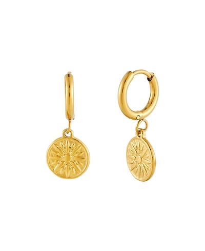 Atolea Gold-Tone Golden Sun Drop-Hoop Earrings
