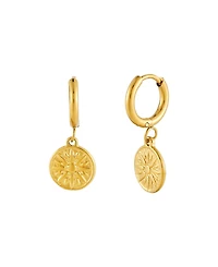 Atolea Gold-Tone Golden Sun Drop-Hoop Earrings