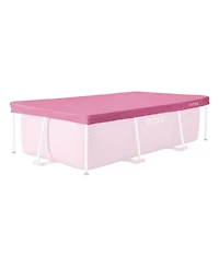 Intex 7' x 5' x 23.5" Metal Frame Above Ground Pool with Rectangular Cover, Pink