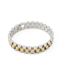 Steve Madden Women's Cubic Zirconia Two-Tone Chunky-Link Bracelet