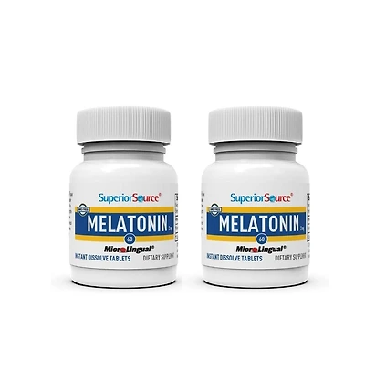 Superior Source Melatonin 3 Milligram, Quick Dissolve MicroLingual 60 Tablets with Chamomile, Sleep Support, Melatonin, for Adults, Non-gmo