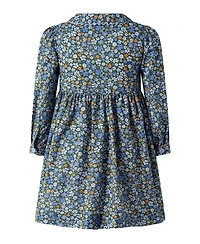 Rachel Riley Toddler Girls' 2T-5T Meadow Floral Button-Front Long-Sleeve Fit & Flare Dress