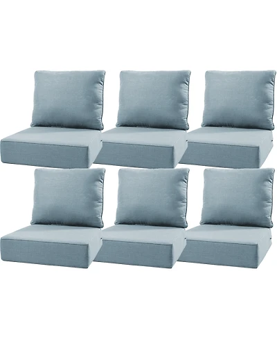 Bellefurn 24"x24"x6" Patio Thick Cushions and Pillows Set