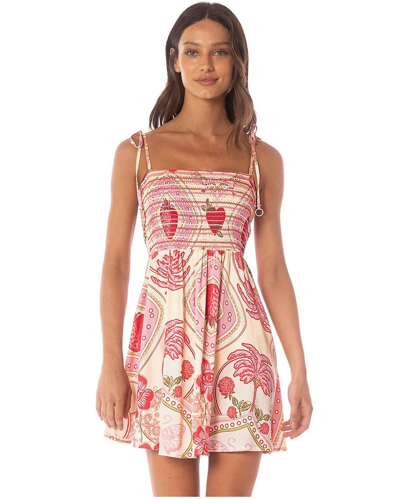 Maaji Women's Astra Square-Neck Tropical-Print Mini Dress