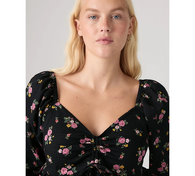 Levi's Women's Lotte Front-Tie Slim-Fit V-Neck Blouse