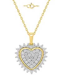 Forever Grown Diamonds Lab-Grown Diamond Heart Cluster Pendant Necklace (1 ct. t.w.) Sterling Silver
