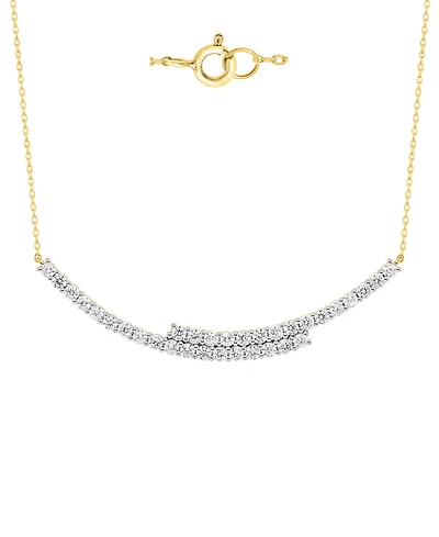 Forever Grown Diamonds Lab Diamond Bypass Bar Necklace (2 ct. t.w.) Sterling Silver