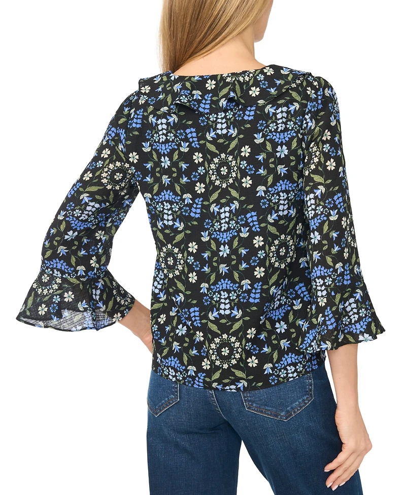 CeCe Women's Ruffled Long-Sleeve V-Neck Blouse
