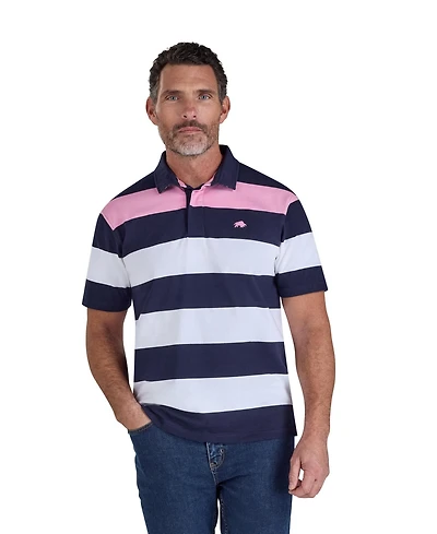 Raging Bull Men's Irregular-Stripe Classic Fit Rugby T-Shirt