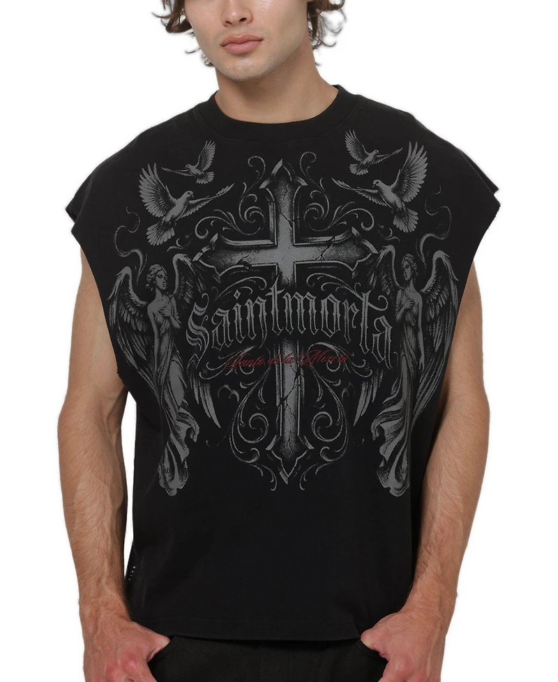 Saint Morta Men's Renaissance Oversized Sleeveless Graphic T-Shirt