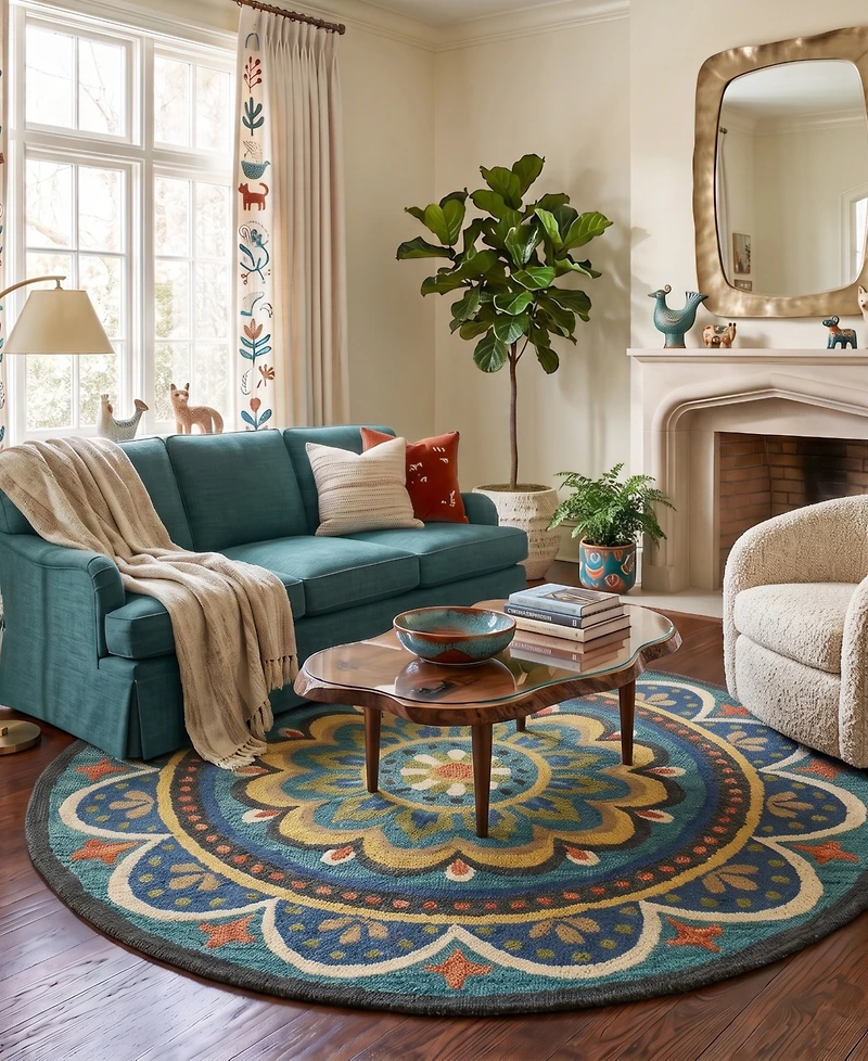 Lr Home Radiance Rdc-026 6' x 6' Round Area Rug
