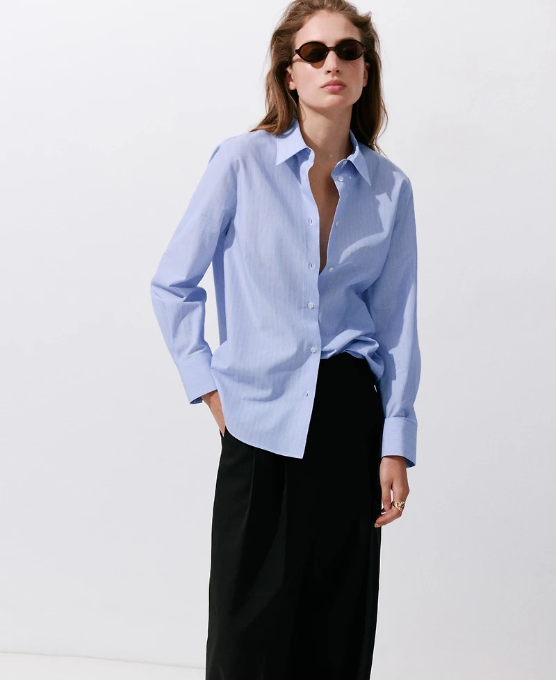 Mango Women's Pinstripe Straight Shirt