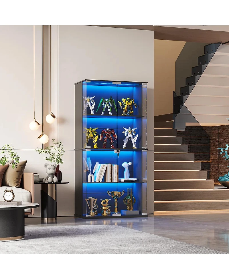 Vlsrka 31.5'' W Accent Cabinet with Adjustable Shelves, Lattice Door Storage Sideboard