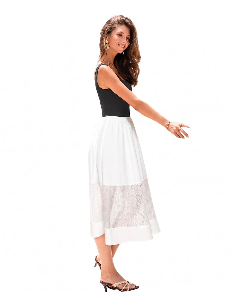 Cupshe Women's Square Neck Pull-On Unlined Long Dress