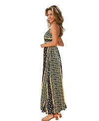 Cupshe Women's Floral Print Halter Neck Side Slit Maxi Dress
