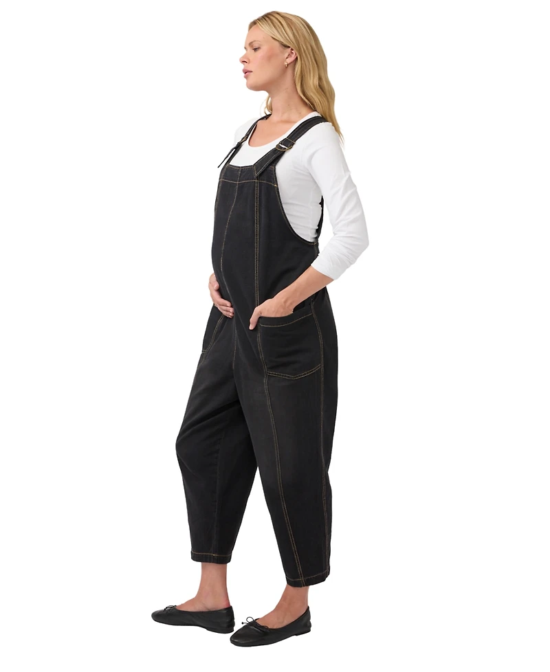 Ingrid + Isabel Maternity Ankle Tapered Leg Denim Overall