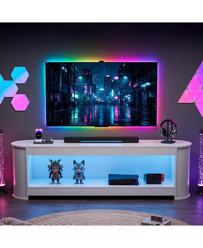 Tribesigns Tv Stand for 65 Inches, Wooden Entertainment Center with Storage