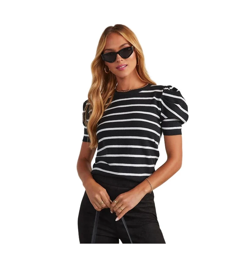 Gallery Seven Women's Trendy Puff Sleeve Knit Top