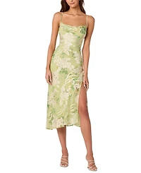 Astr the Label Women's Gaia Printed Cowl Neck Sleeveless Midi Dress