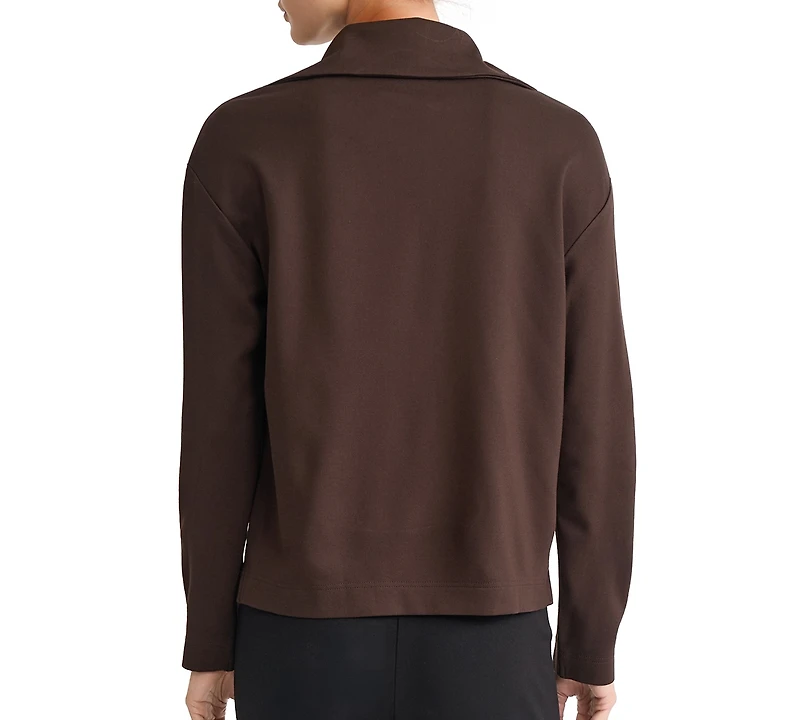 Jones New York Women's Long-Sleeve Zip-Front Pull-On Top