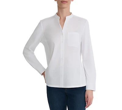 Jones New York Women's Stand Collar Long-Sleeve Shirt