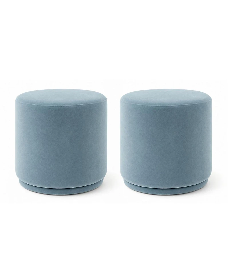 Maison Boucle Round Swivel Ottoman,360-Degree Rotating Accent Seat for Living Room or Office