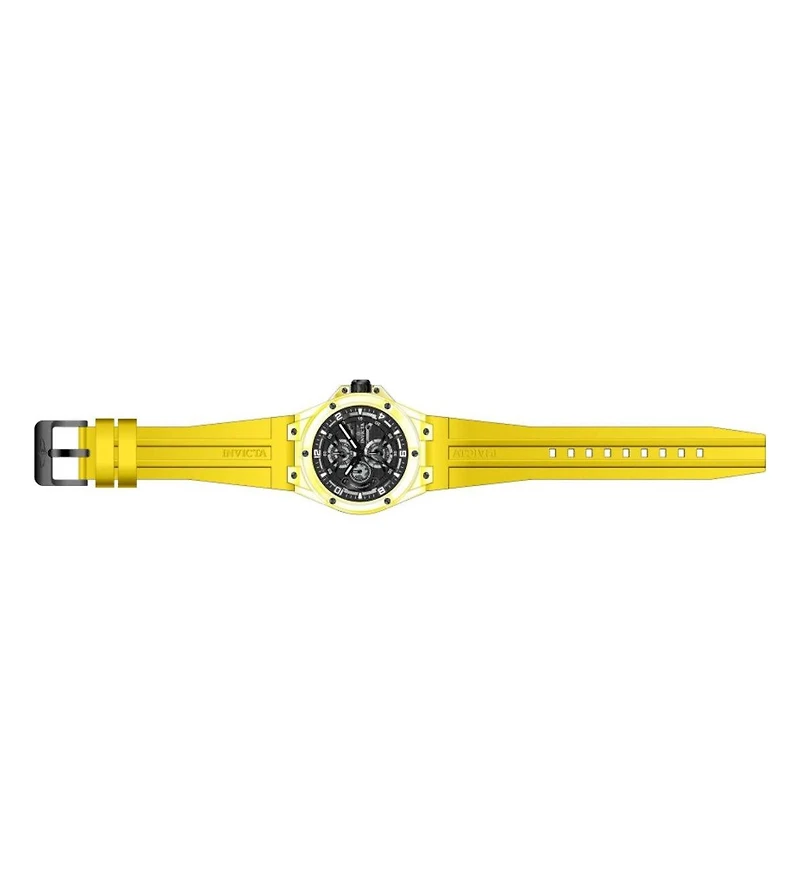 Invicta Men's Quartz Racing Yellow Rubber Band Watch, 46mm