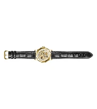 Invicta Men's Automatic Skeleton Water-Resistant Objet D'Art 69124 Black Leather Band Watch, 42mm