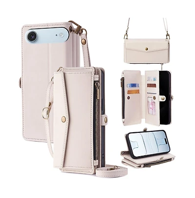 Artudatech Crossbody Card-Slot Wallet Case for Apple iPhone 12 to iPhone 17