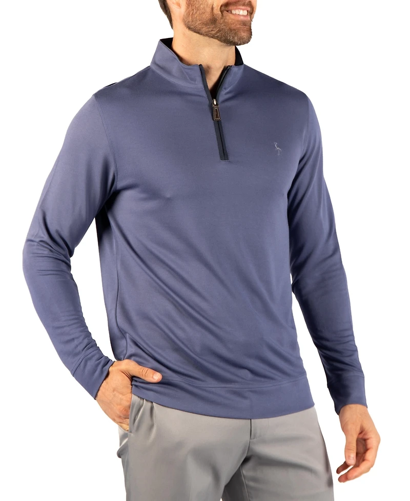 Tailorbyrd Men's Lightweight Quarter-Zip Stand-Collar Modal-Blend Sweater