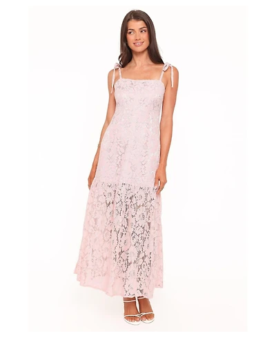Petal and Pup Women's Nicolette Lace Floral Square Neck Maxi Dress
