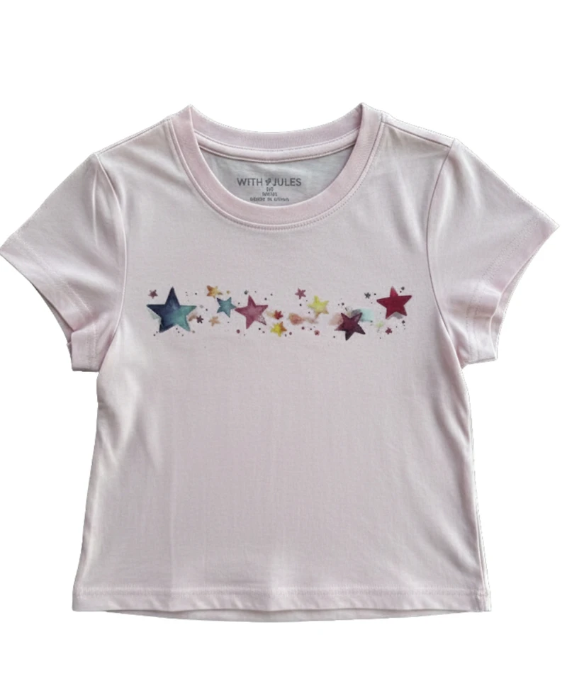 With Jules Girls' 4-16 Mini Stars Rhinestone Graphic T-Shirt