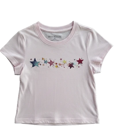 With Jules Girls' 4-16 Mini Stars Rhinestone Graphic T-Shirt