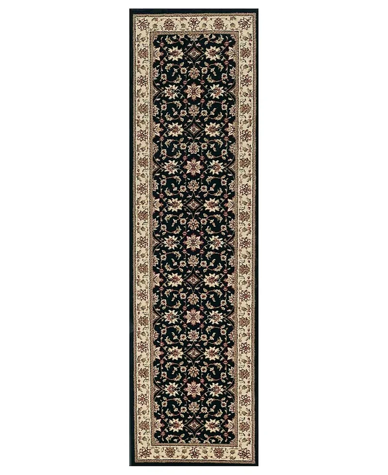 Closeout! Km Home 1592/1014/Black Pesaro Black 2'2" x 7'7" Runner Rug