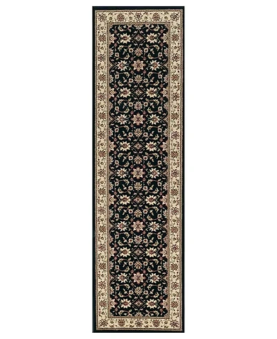 Closeout! Km Home 1592/1014/Black Pesaro Black 2'2" x 7'7" Runner Rug