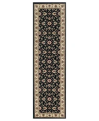 Closeout! Km Home 1592/1014/Black Pesaro Black 2'2" x 7'7" Runner Rug