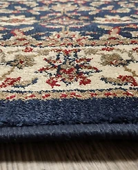 Closeout! Km Home 1592/1085/Navy Pesaro Blue 5'3" x 5'3" Round Area Rug